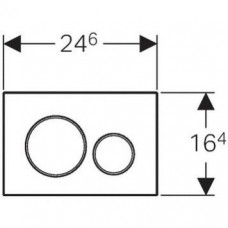 Смывная клавиша Geberit Sigma 20 (115.882.SN.1) (нержавеющая сталь) с легкоочищаемой поверхностью