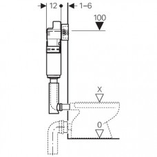 Смывной бачок Geberit UP100 (109.100.00.1) скрытого монтажа