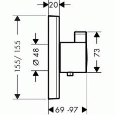 Термостат центральный Hansgrohe ShowerSelect Highflow (15760000) скрытого монтажа