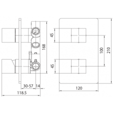 Термостат для ванны и душа Bossini Cube New (Z00061.030) хром