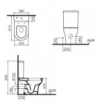 Унитаз напольный Vitra Zentrum Rim-Ex (9824B003-7207) с микролифтом