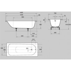 Ванна стальная Kaldewei Eurowa Form Plus 309 (1195.1203.0001) 140x70