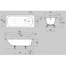 Ванна стальная Kaldewei Eurowa Form Plus 312 (1198.1203.0001) 170х70