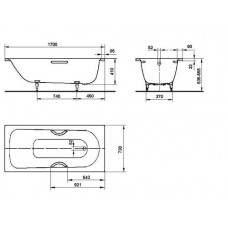 Ванна стальная Kaldewei Saniform Plus Star 334 (1334.0001.0001) 170x73 с отверстиями под ручки