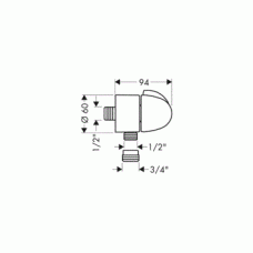 Вентиль запорный Hansgrohe Fixfit Stop (27452000)