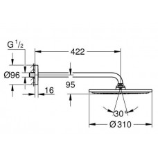 Верхний душ Grohe Rainshower F-series (26257000) (310 мм)