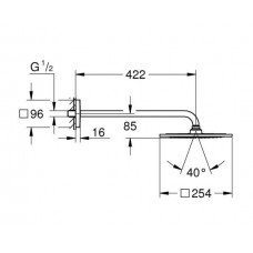 Верхний душ Grohe Rainshower F-series (26259000) (254 мм)