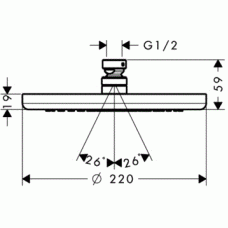 Верхний душ Hansgrohe Croma (26464000) (220 мм)