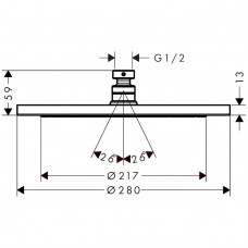 Верхний душ Hansgrohe Croma 280 Air 1jet (26220000)