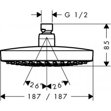 Верхний душ Hansgrohe Croma Select E 2jet (26524400) (180 мм) хром/белый