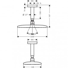 Верхний душ Hansgrohe Raindance E 240 AIR (27380000) (250 мм)