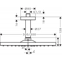 Верхний душ Hansgrohe Raindance E 300 Air 1jet (26250000)