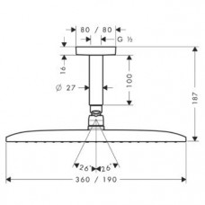 Верхний душ Hansgrohe Raindance E 360 AIR (27381000) (360 мм)