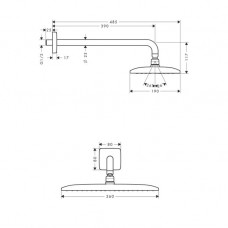 Верхний душ Hansgrohe Raindance E360 (27376000) (360 мм)