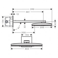 Верхний душ Hansgrohe Rainmaker Select 460 2jet (24005400)