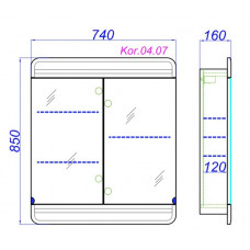 Зеркальный шкаф Aqwella Корсика 74