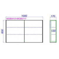 Зеркальный шкаф Aqwella Mobi 100 (MOB0410) универсальный (без боковин)