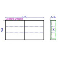 Зеркальный шкаф Aqwella Mobi 120 (MOB0412) универсальный (без боковин)