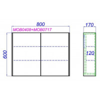 Зеркальный шкаф Aqwella Mobi 80 (MOB0408) универсальный (без боковин)