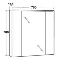 Зеркальный шкаф Roca Ronda (ZRU9303008) (70 см) белый глянец