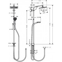 Душевая система Hansgrohe Crometta E 240 1jet Showerpipe Reno (27289000) (240 мм)